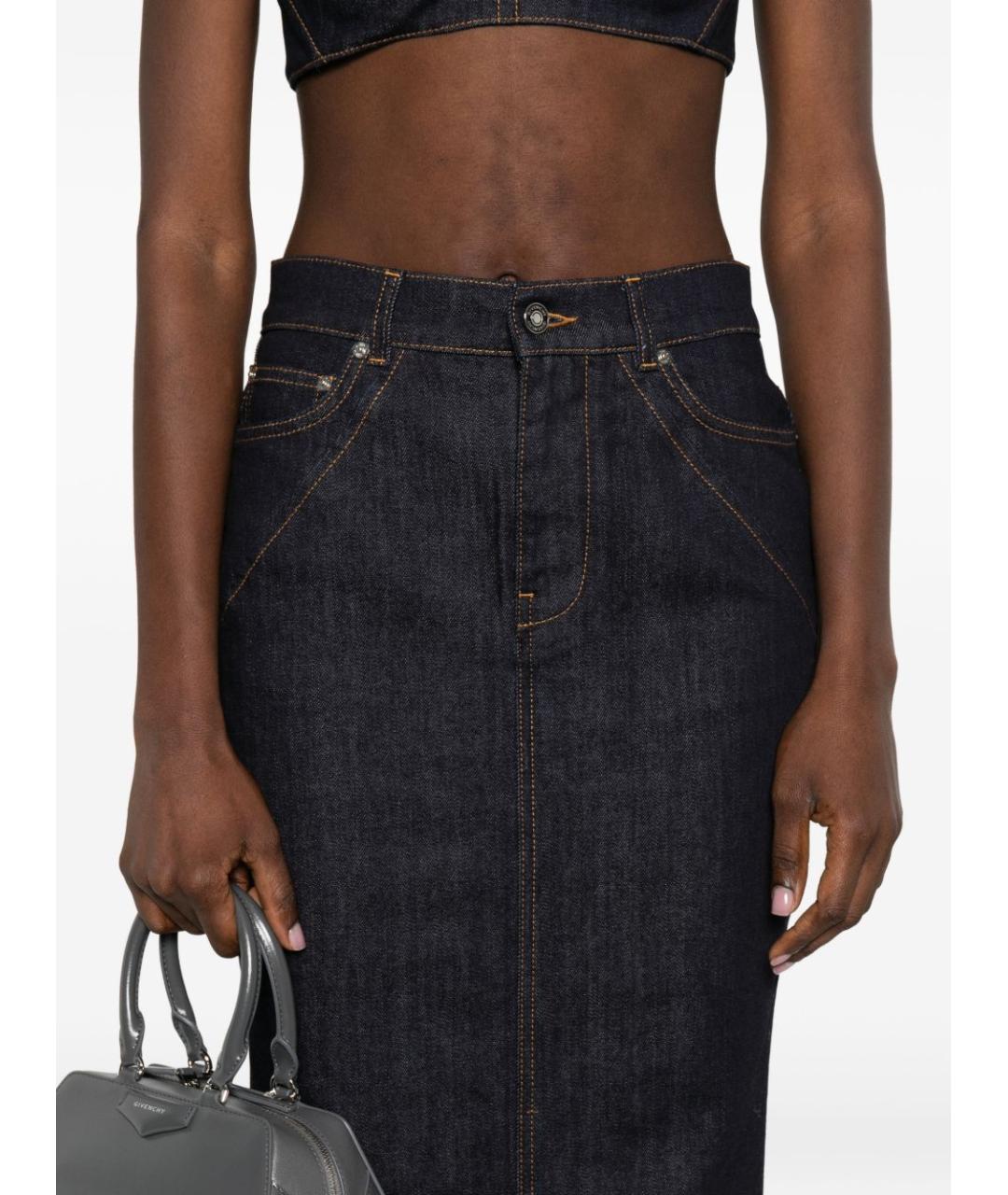 GIVENCHY Синяя хлопковая юбка миди, фото 2