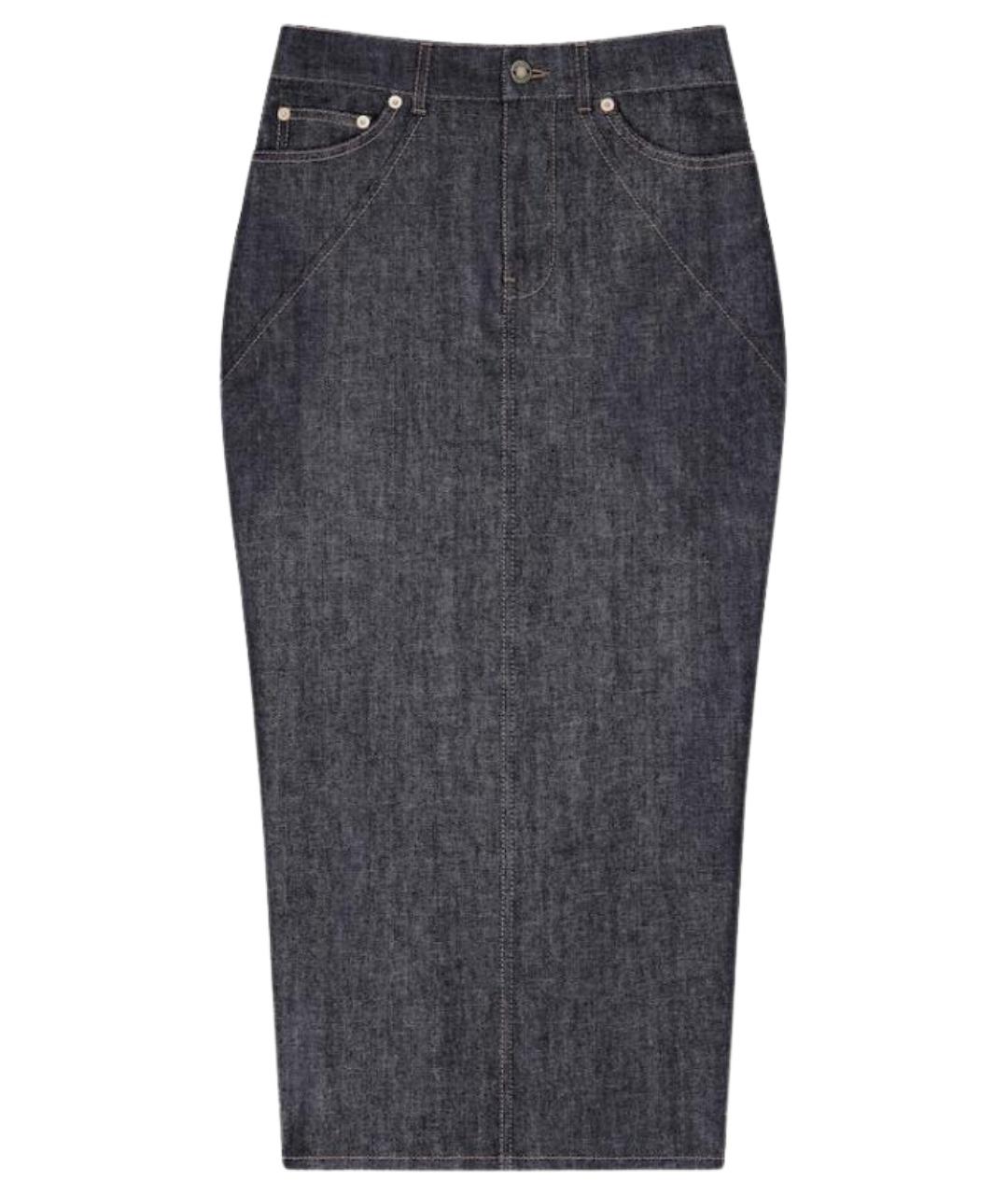 GIVENCHY Синяя хлопковая юбка миди, фото 1