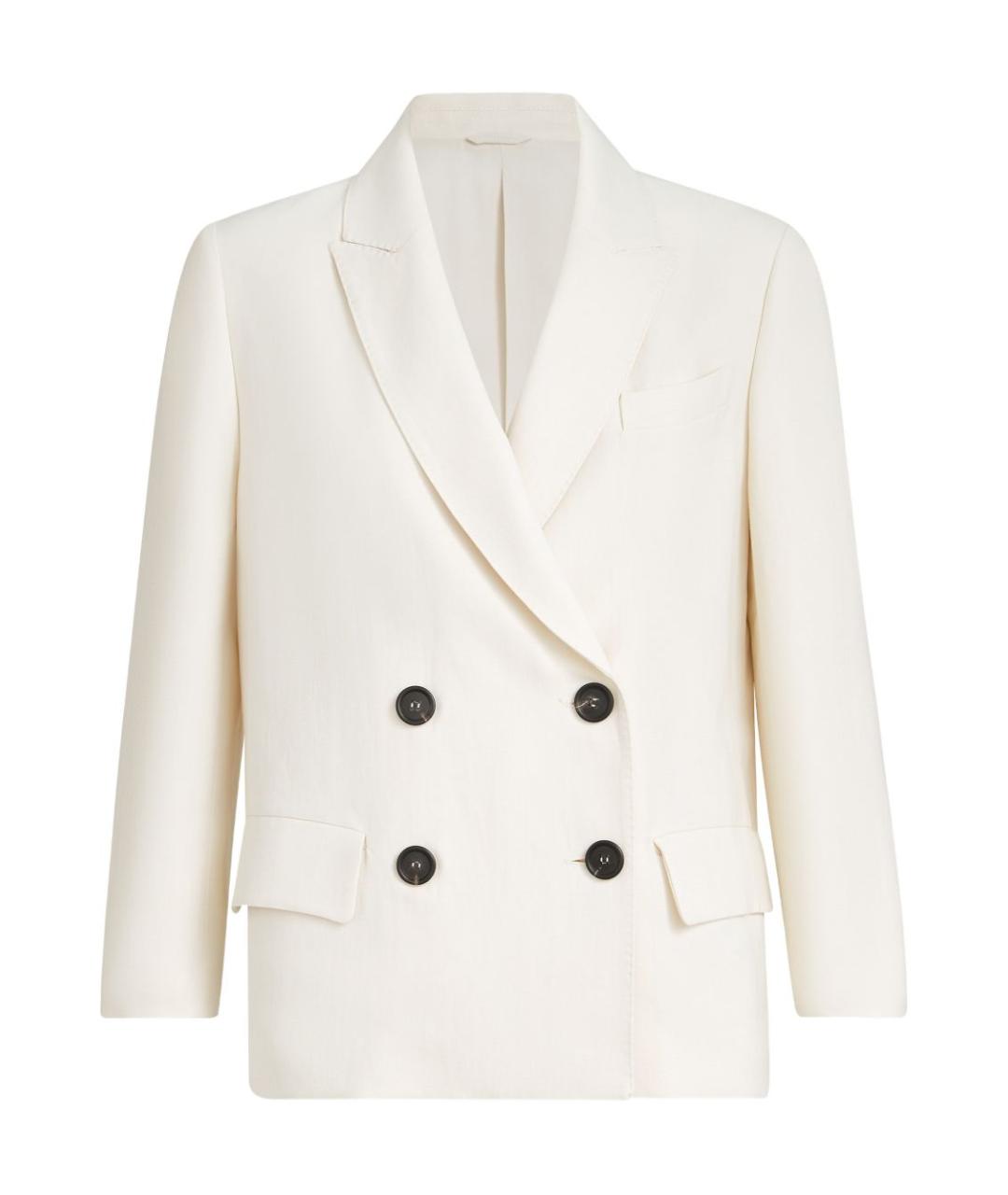 BRUNELLO CUCINELLI Бежевый льняной жакет/пиджак, фото 1