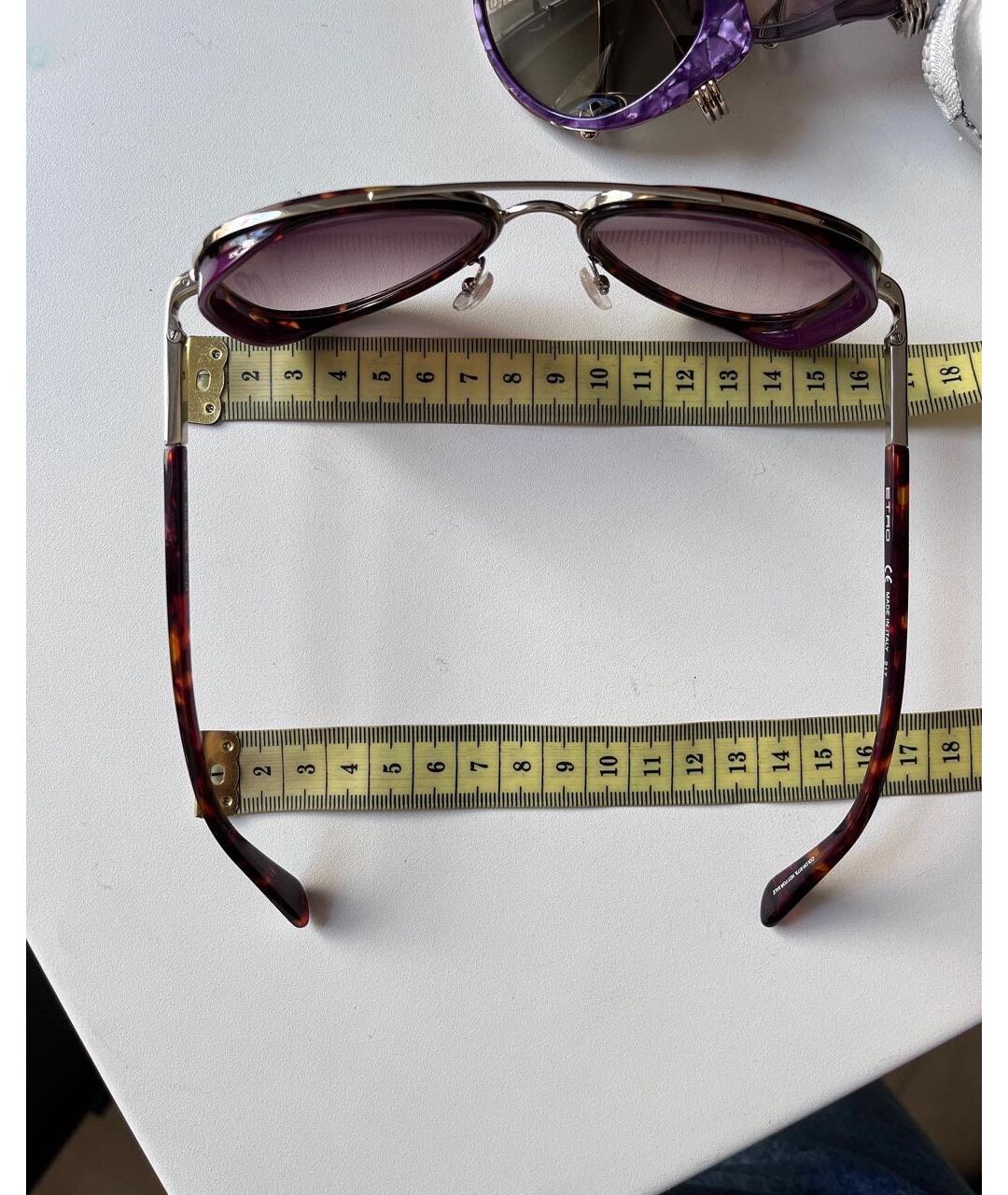 ETRO Фиолетовые металлические солнцезащитные очки, фото 3