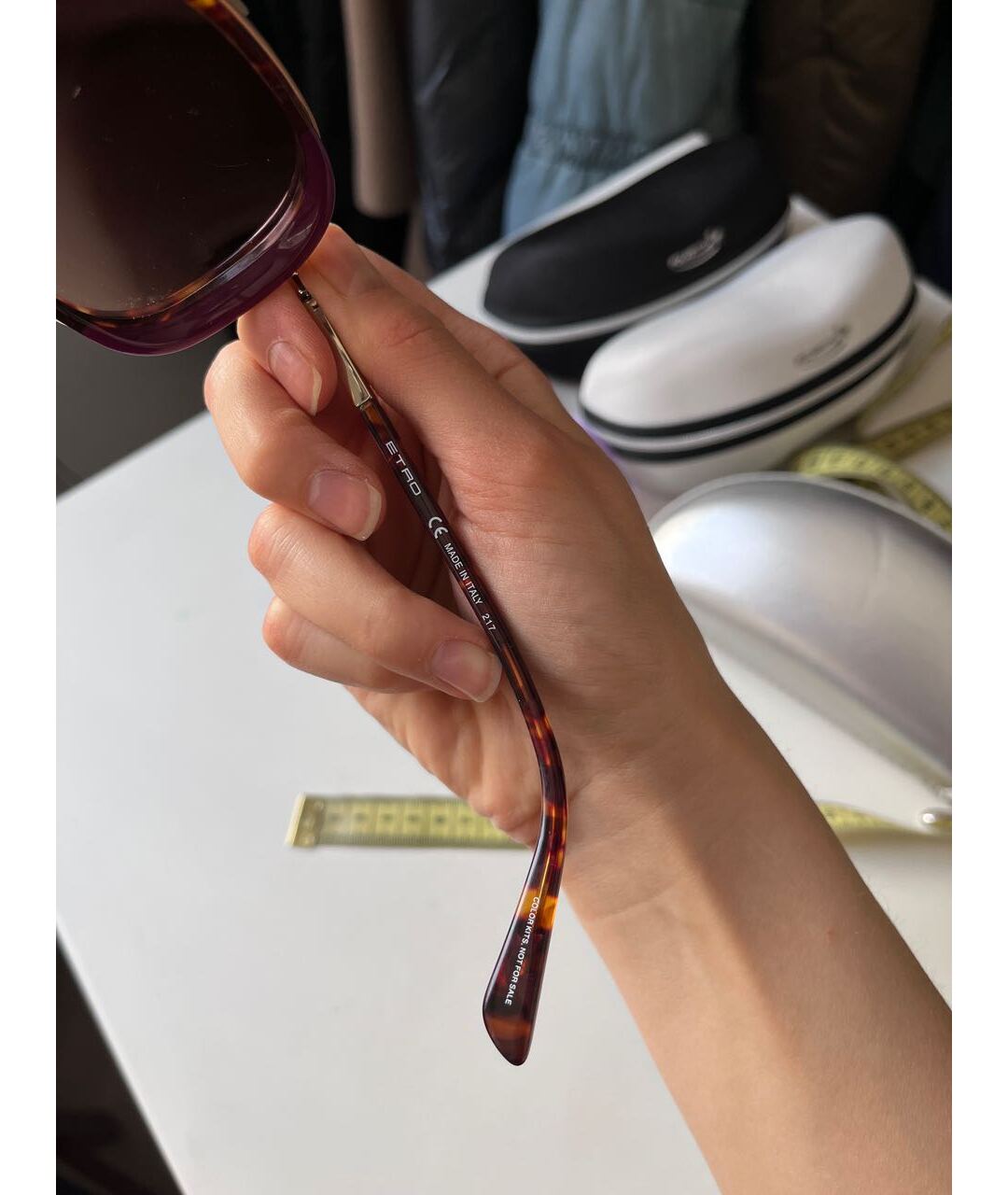 ETRO Фиолетовые металлические солнцезащитные очки, фото 5
