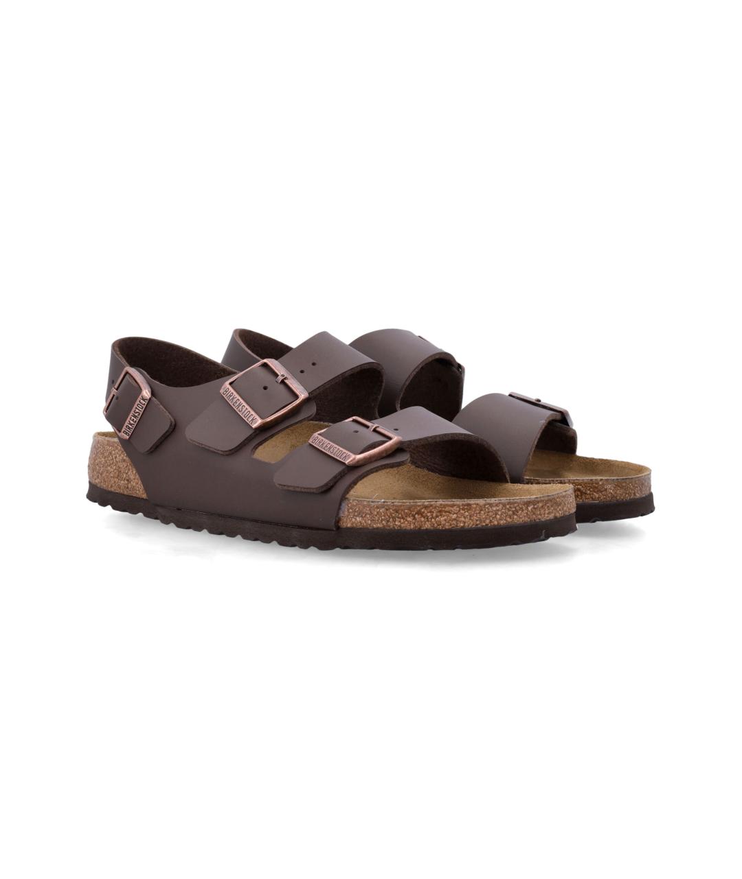 BIRKENSTOCK Коричневые кожаные сандалии, фото 2