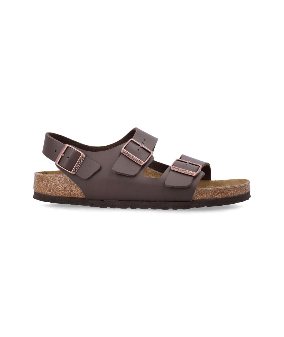 BIRKENSTOCK Коричневые кожаные сандалии, фото 1