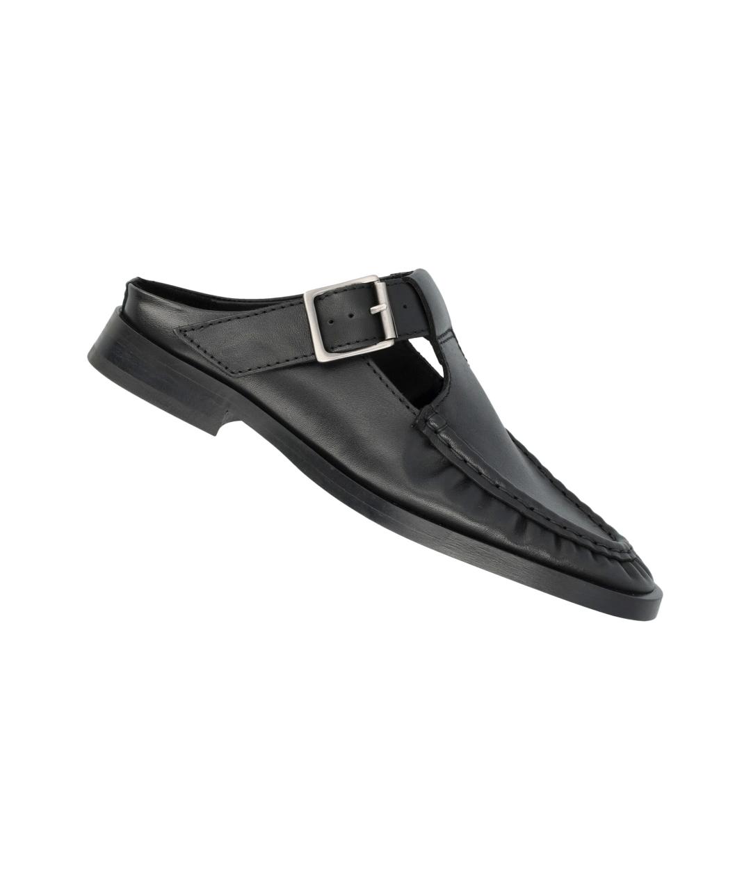 MIISTA Черные кожаные мюли, фото 3