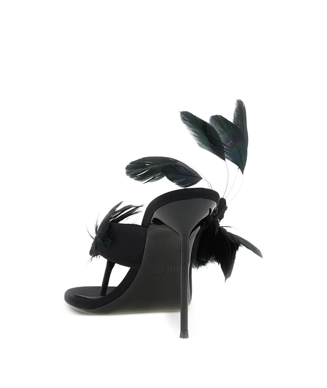 PARIS TEXAS Черные кожаные босоножки, фото 3