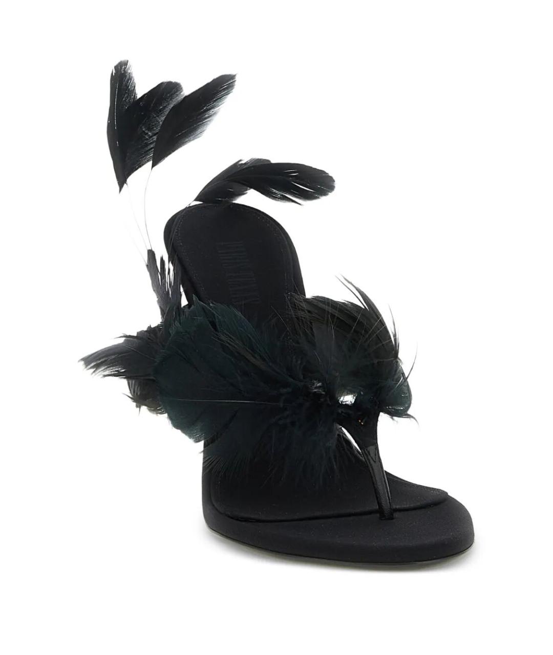 PARIS TEXAS Черные кожаные босоножки, фото 2
