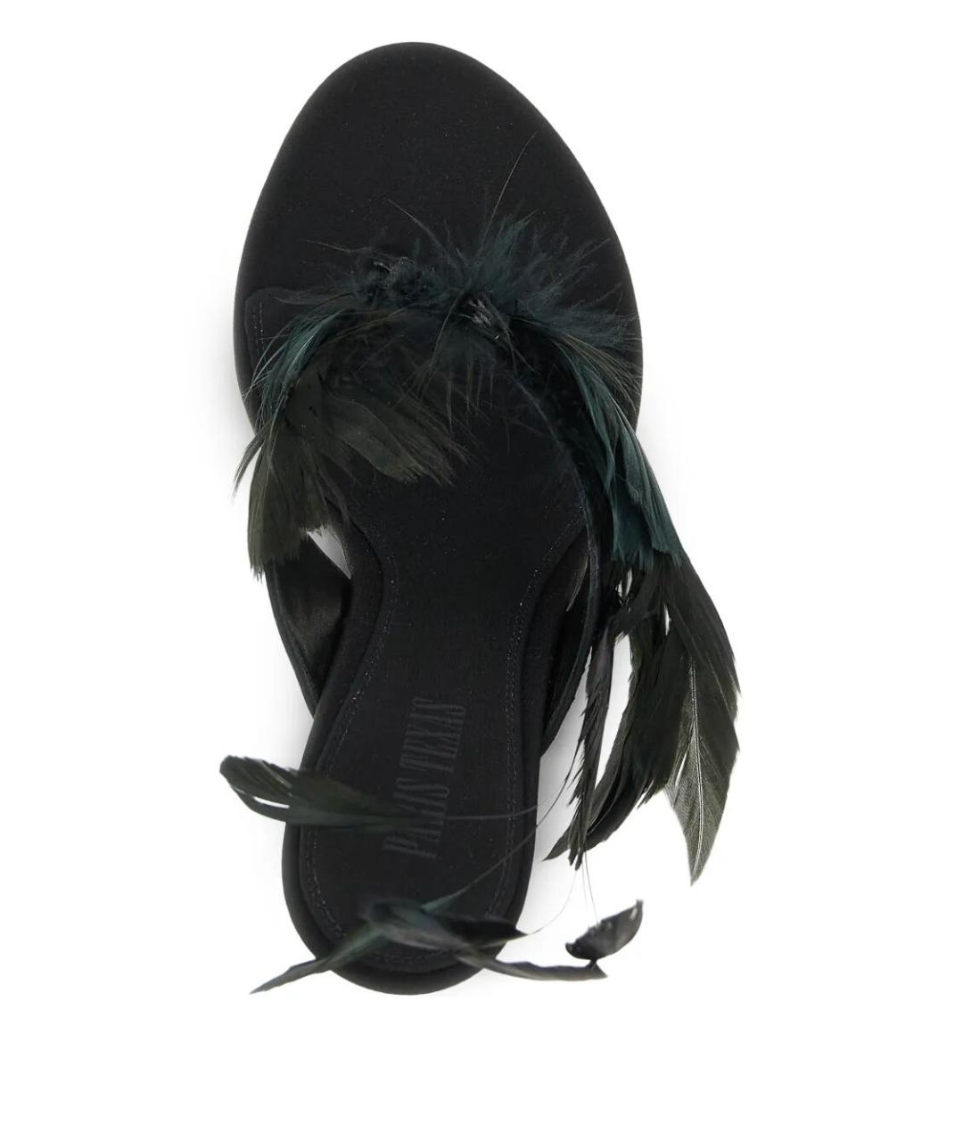 PARIS TEXAS Черные кожаные босоножки, фото 4