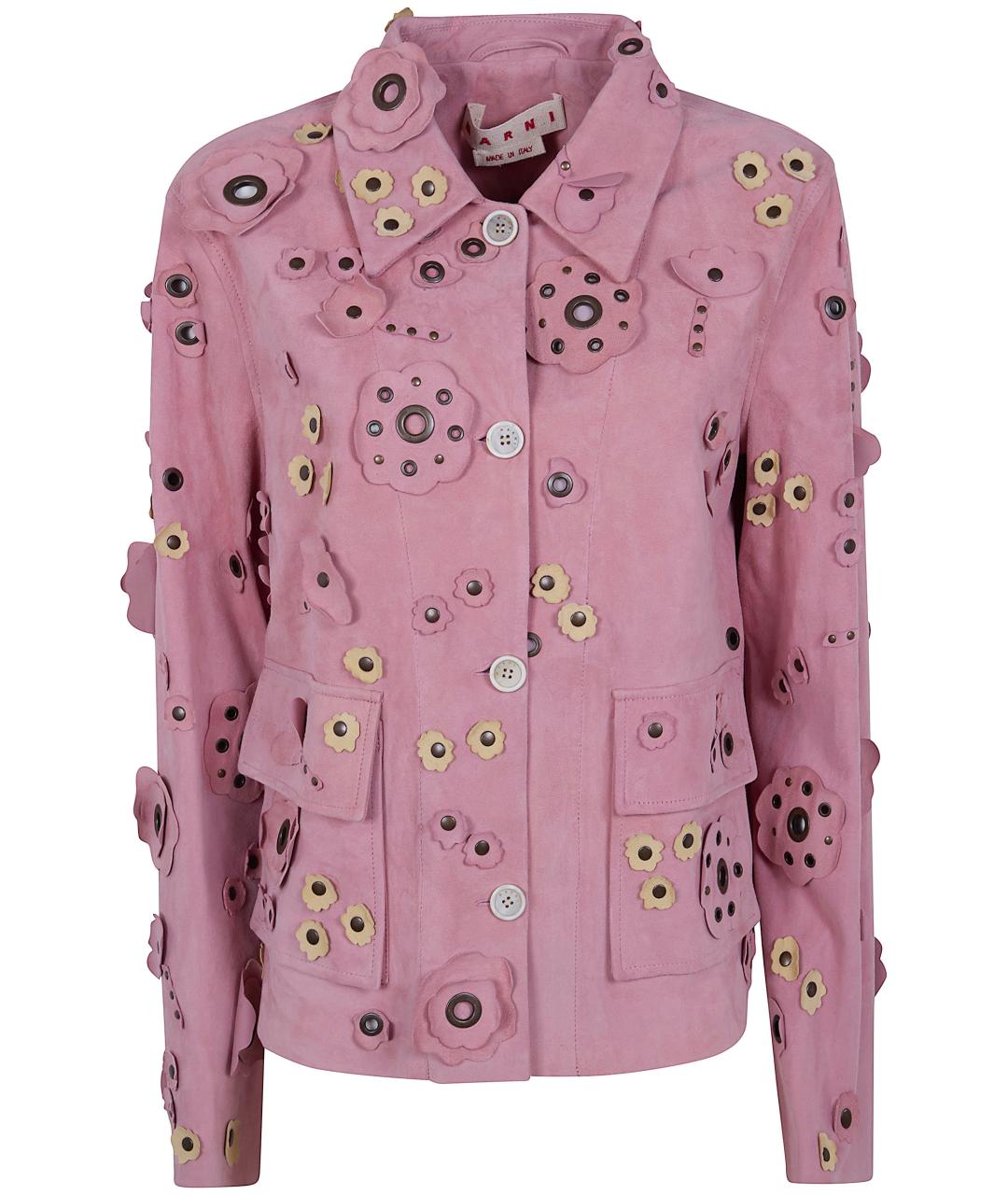 MARNI Розовая кожаная куртка, фото 1