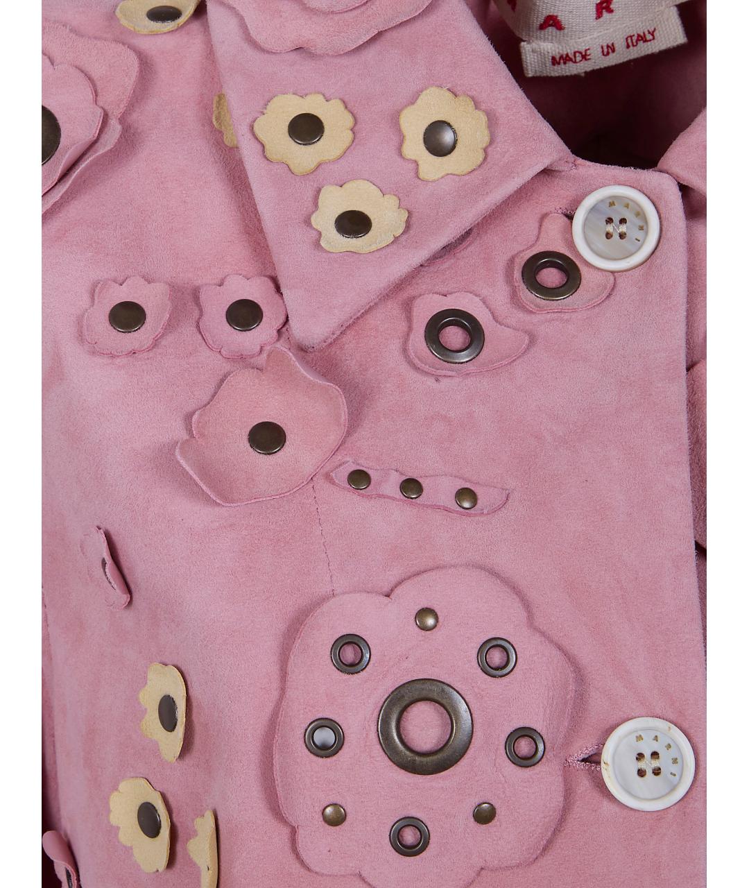 MARNI Розовая кожаная куртка, фото 3