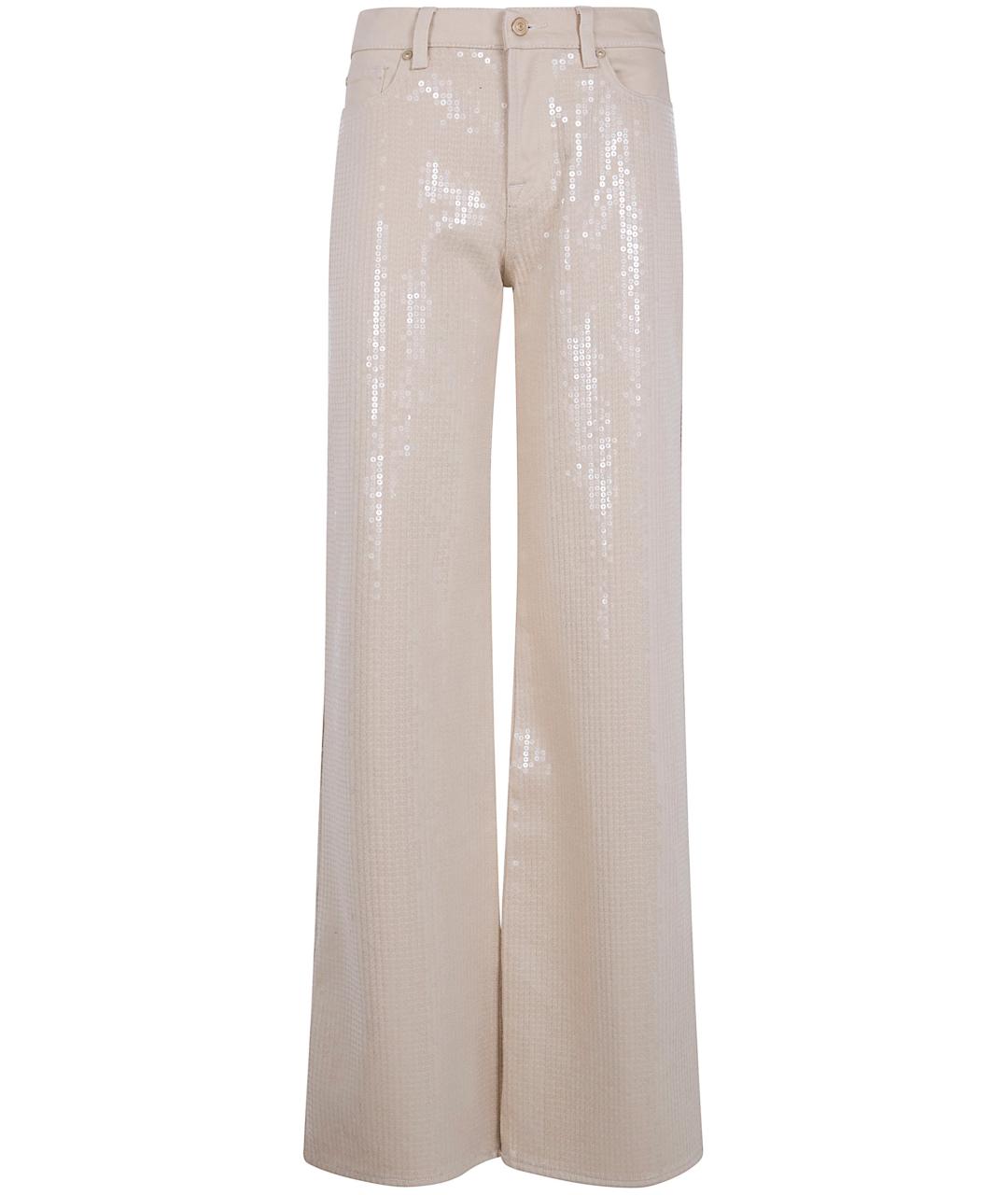7 FOR ALL MANKIND Бежевые хлопковые прямые джинсы, фото 1