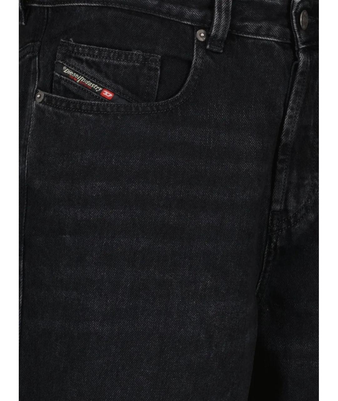 DIESEL Черные хлопковые прямые джинсы, фото 4
