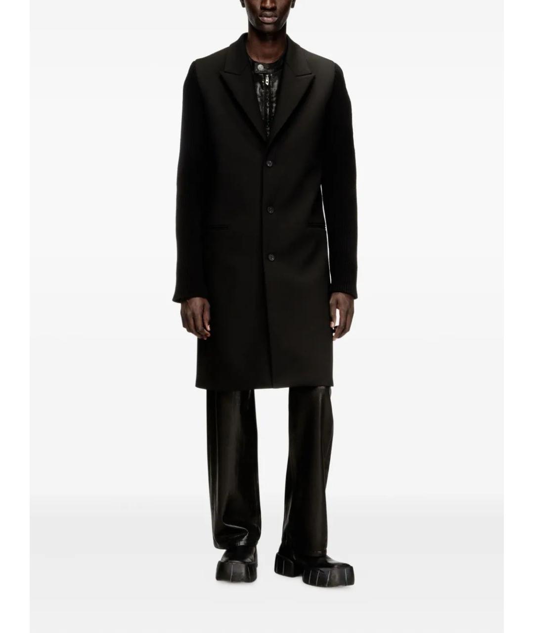DIESEL Черное полиэстеровое пальто, фото 3