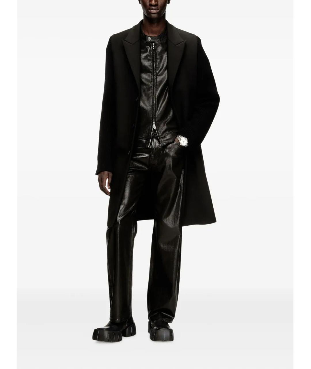DIESEL Черное полиэстеровое пальто, фото 2