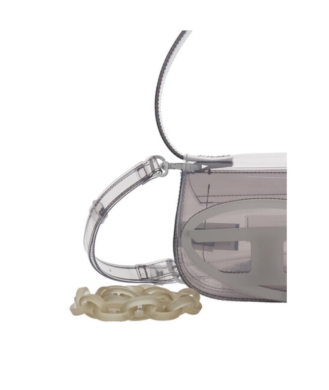 DIESEL Серая сумка с короткими ручками из искусственной кожи, фото 3