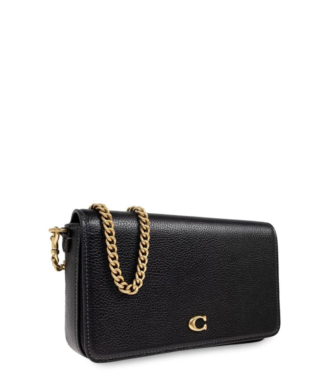 COACH Черная кожаная сумка через плечо, фото 3