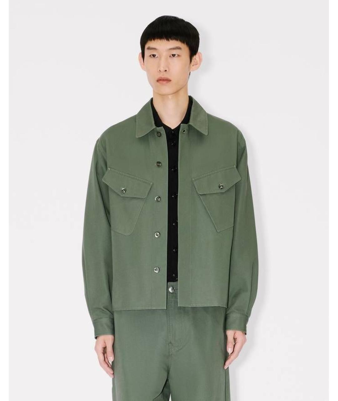 KENZO Зеленая хлопковая кэжуал рубашка, фото 4