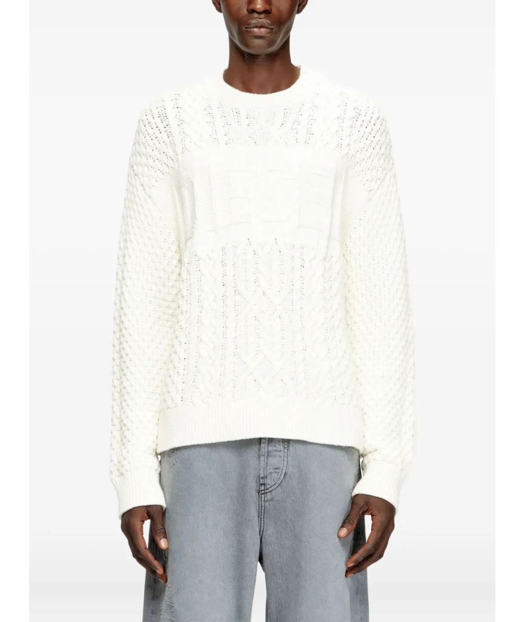 DIESEL Белый хлопковый джемпер / свитер, фото 3
