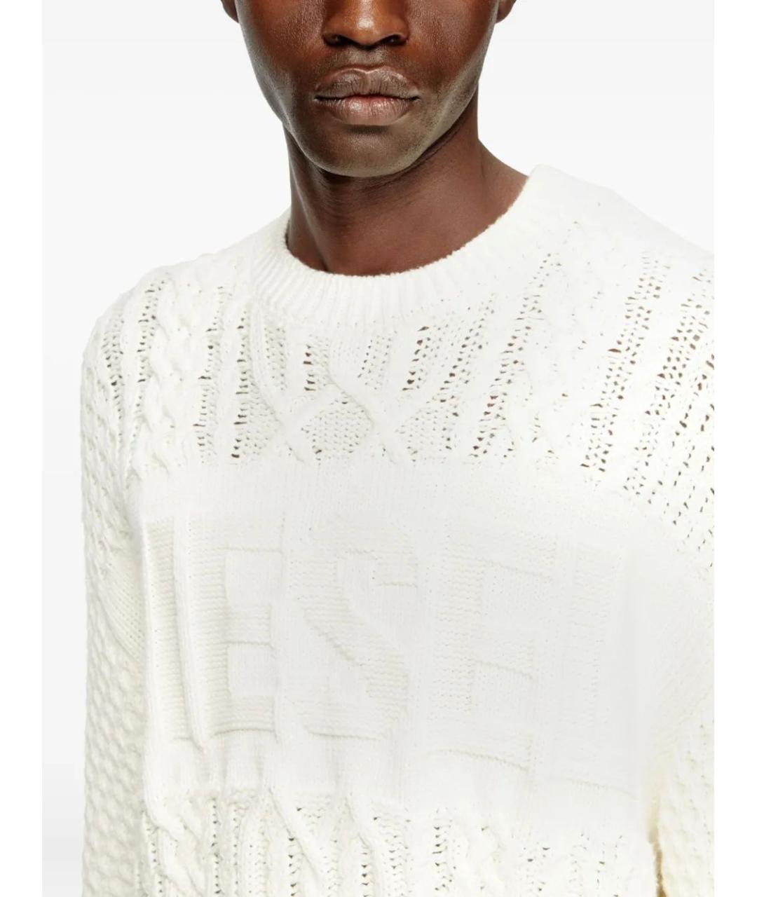 DIESEL Белый хлопковый джемпер / свитер, фото 5