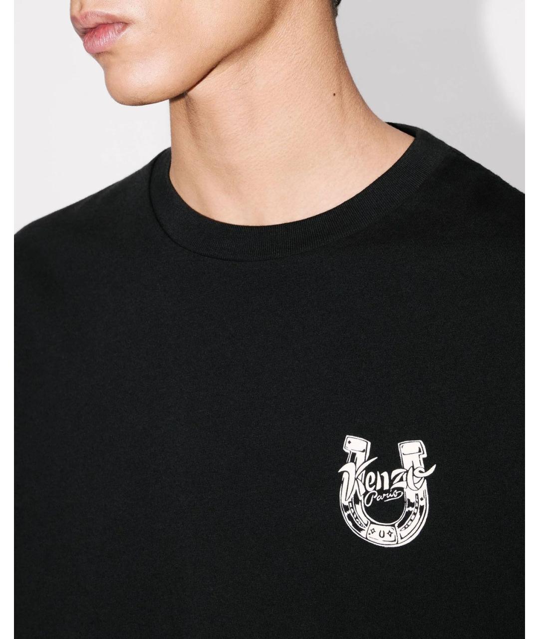 KENZO Черная хлопковая футболка, фото 5