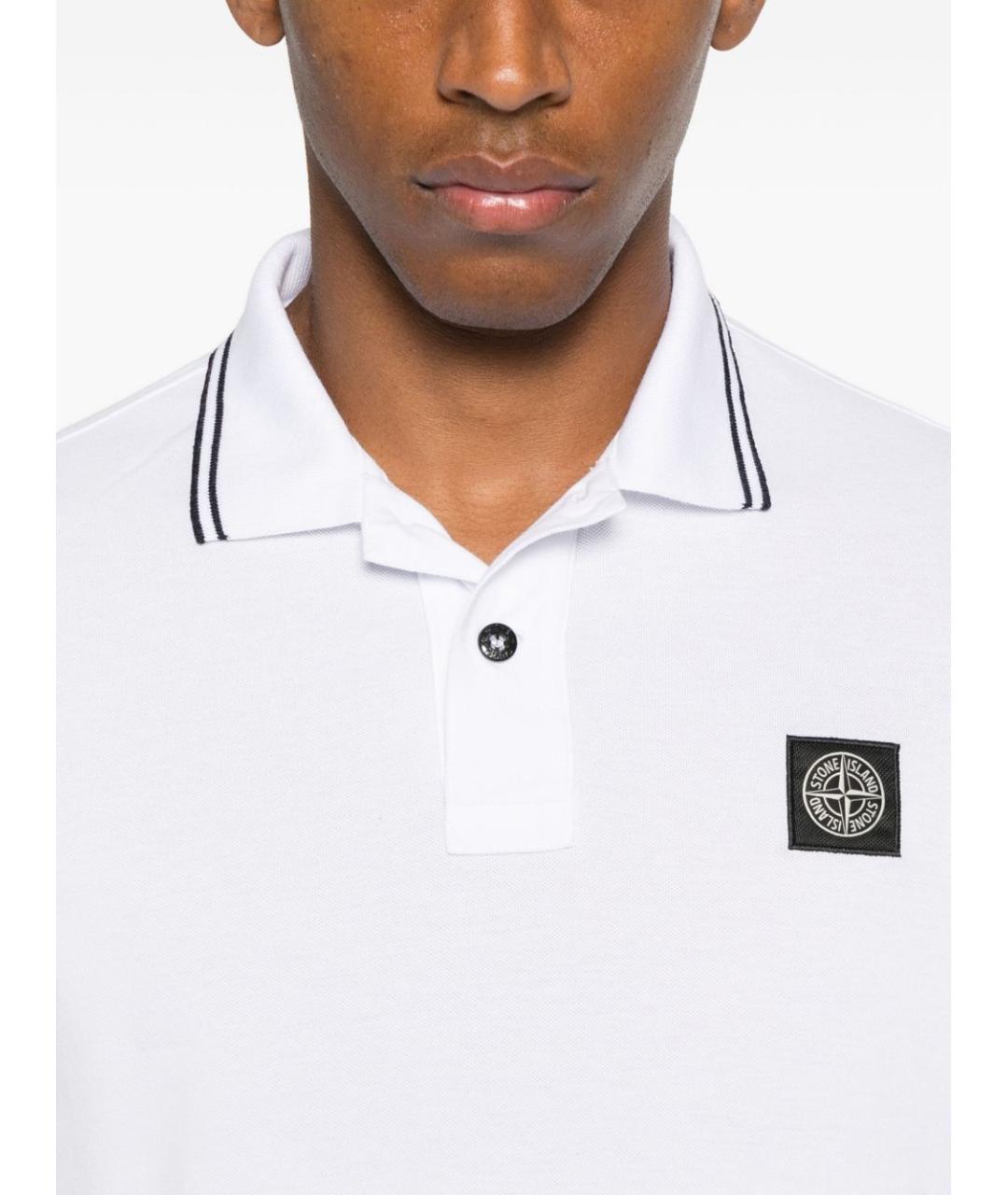 STONE ISLAND Белая хлопковая футболка, фото 2
