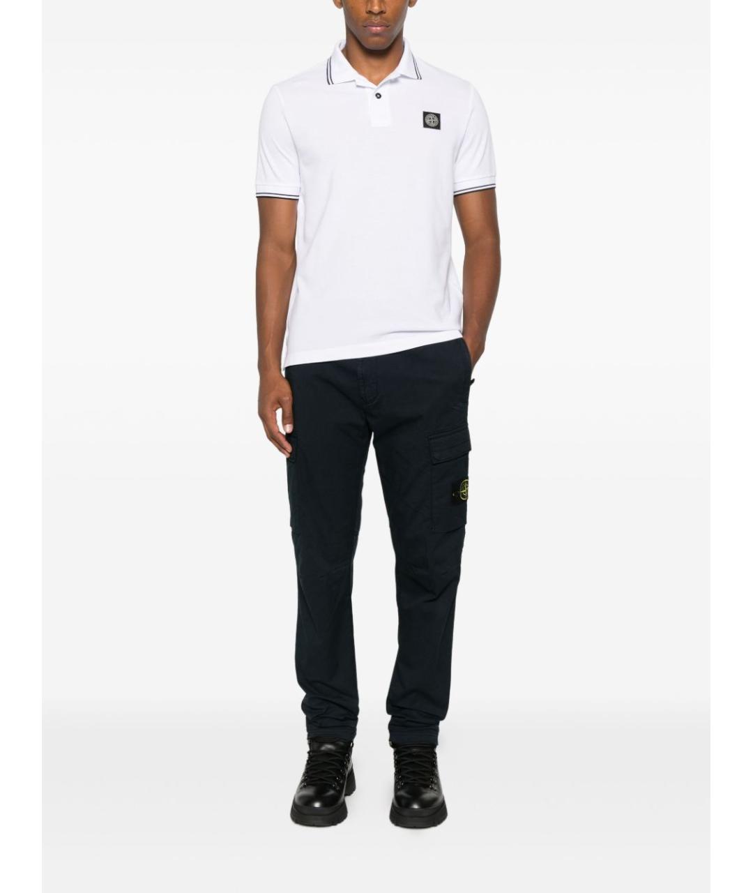 STONE ISLAND Белая хлопковая футболка, фото 3