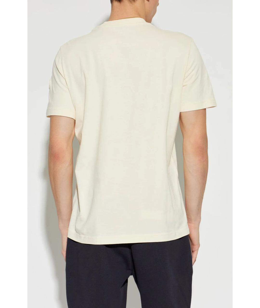 MONCLER Бежевая хлопковая футболка, фото 3