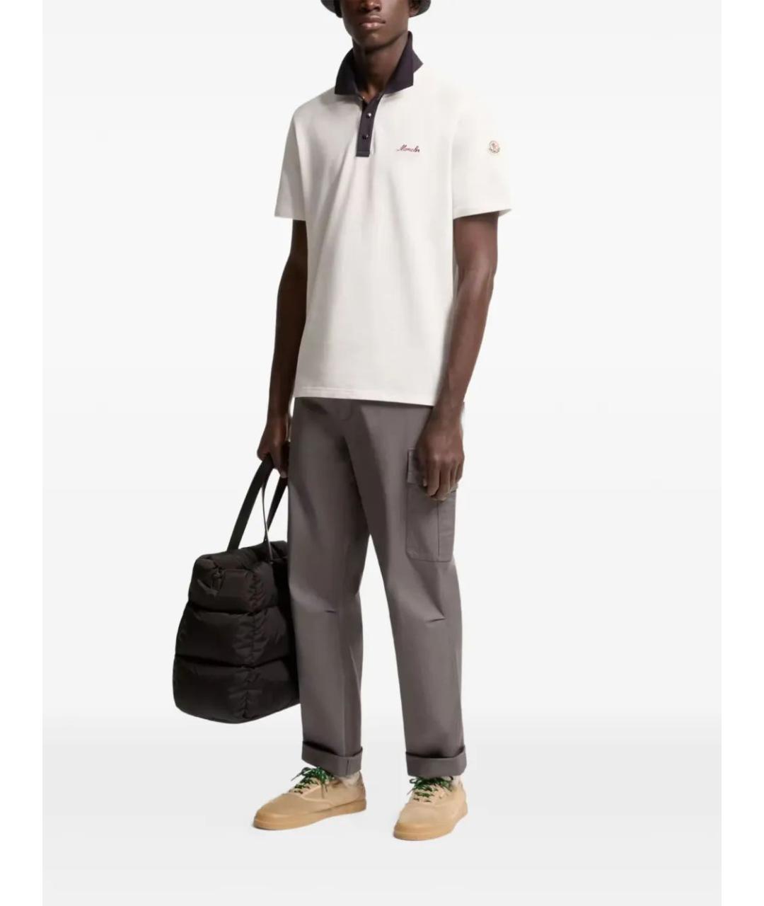 MONCLER Белая хлопковая футболка, фото 2