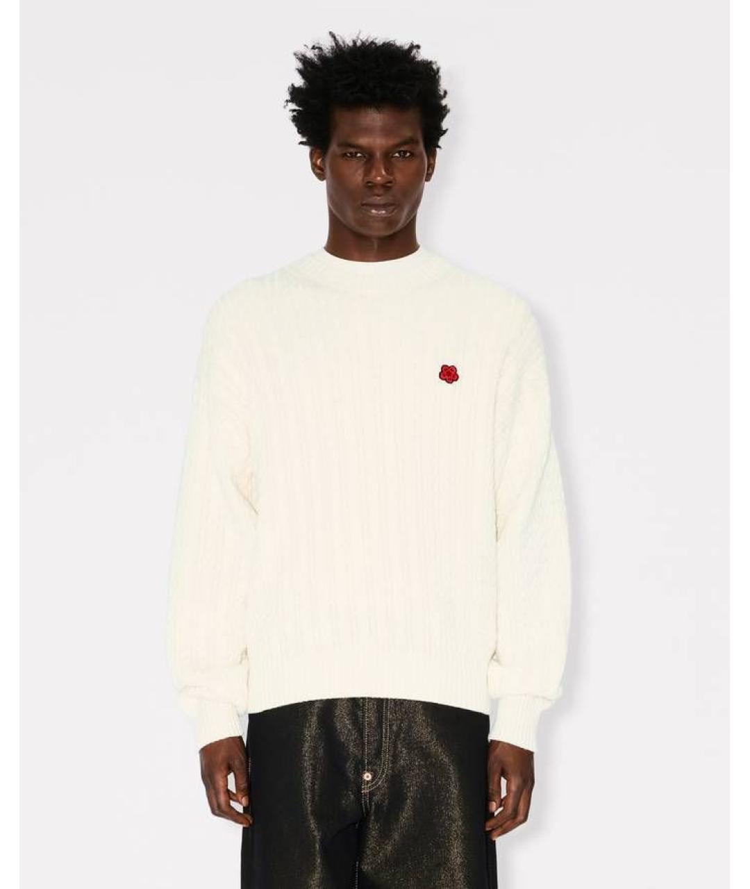 KENZO Бежевый хлопковый джемпер / свитер, фото 3