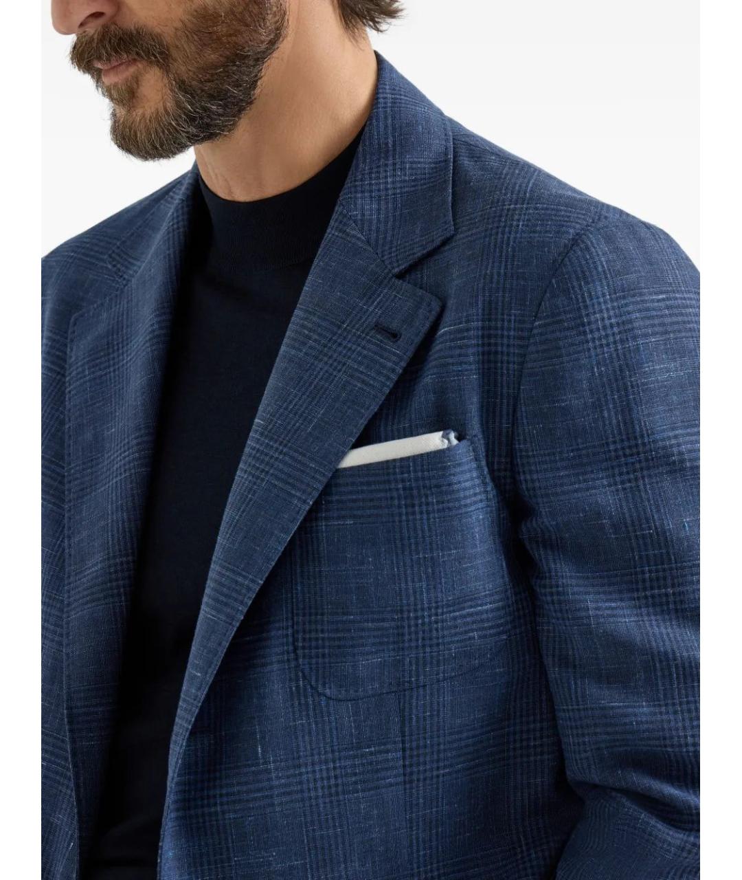 BRUNELLO CUCINELLI Синий шерстяной пиджак, фото 5