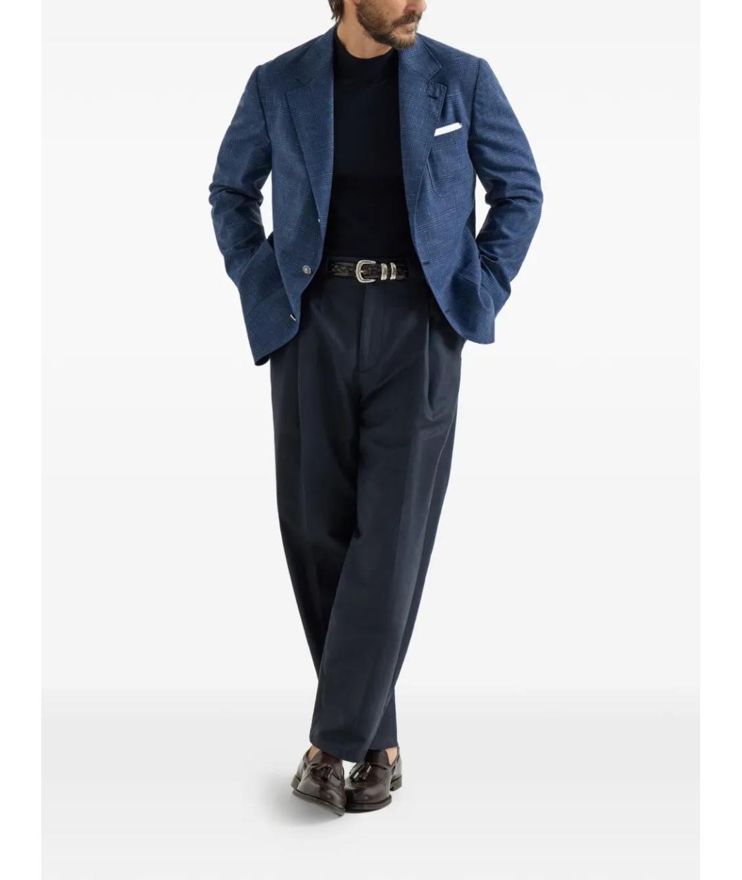 BRUNELLO CUCINELLI Синий шерстяной пиджак, фото 2