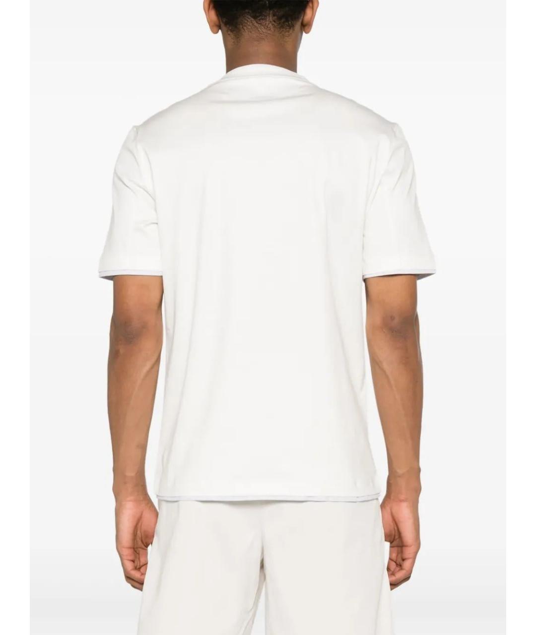 BRUNELLO CUCINELLI Белая хлопковая футболка, фото 4
