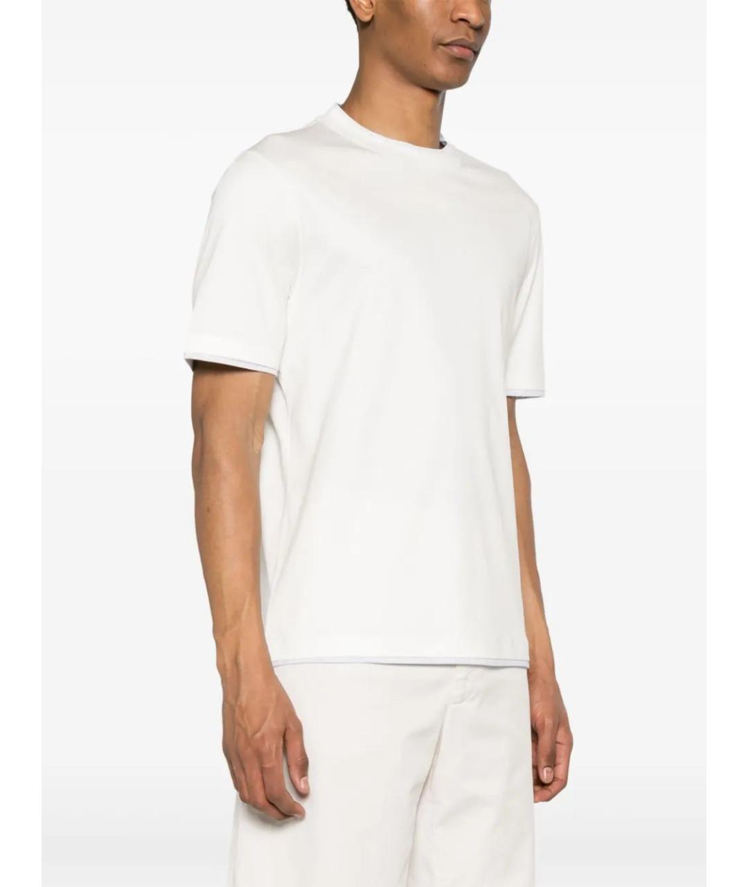 BRUNELLO CUCINELLI Белая хлопковая футболка, фото 3