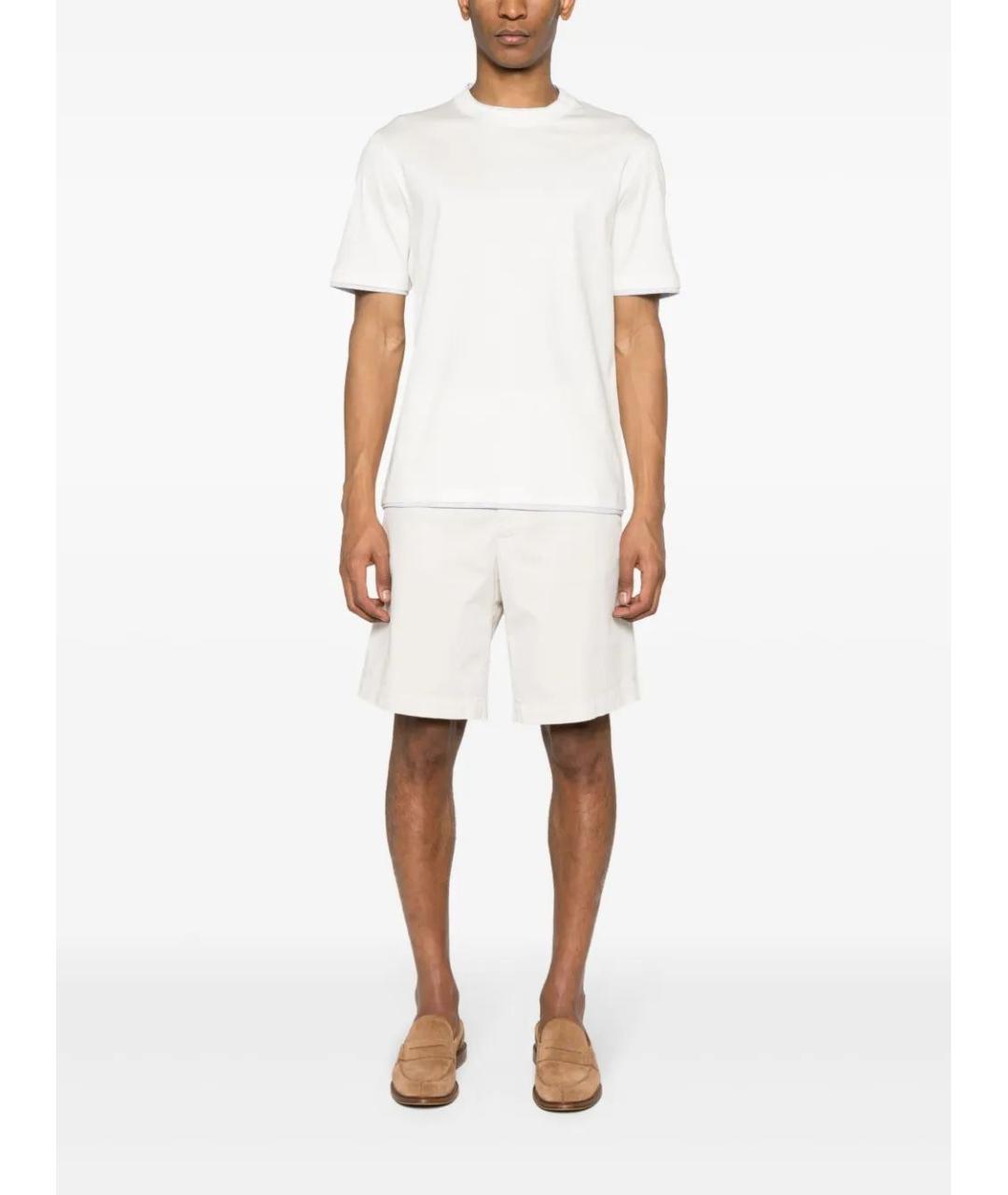 BRUNELLO CUCINELLI Белая хлопковая футболка, фото 2