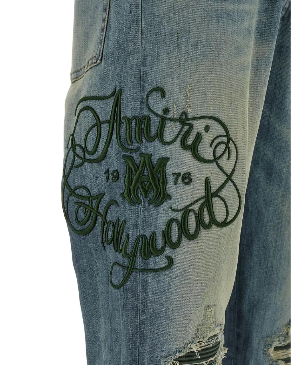 AMIRI Синие хлопковые джинсы скинни, фото 5