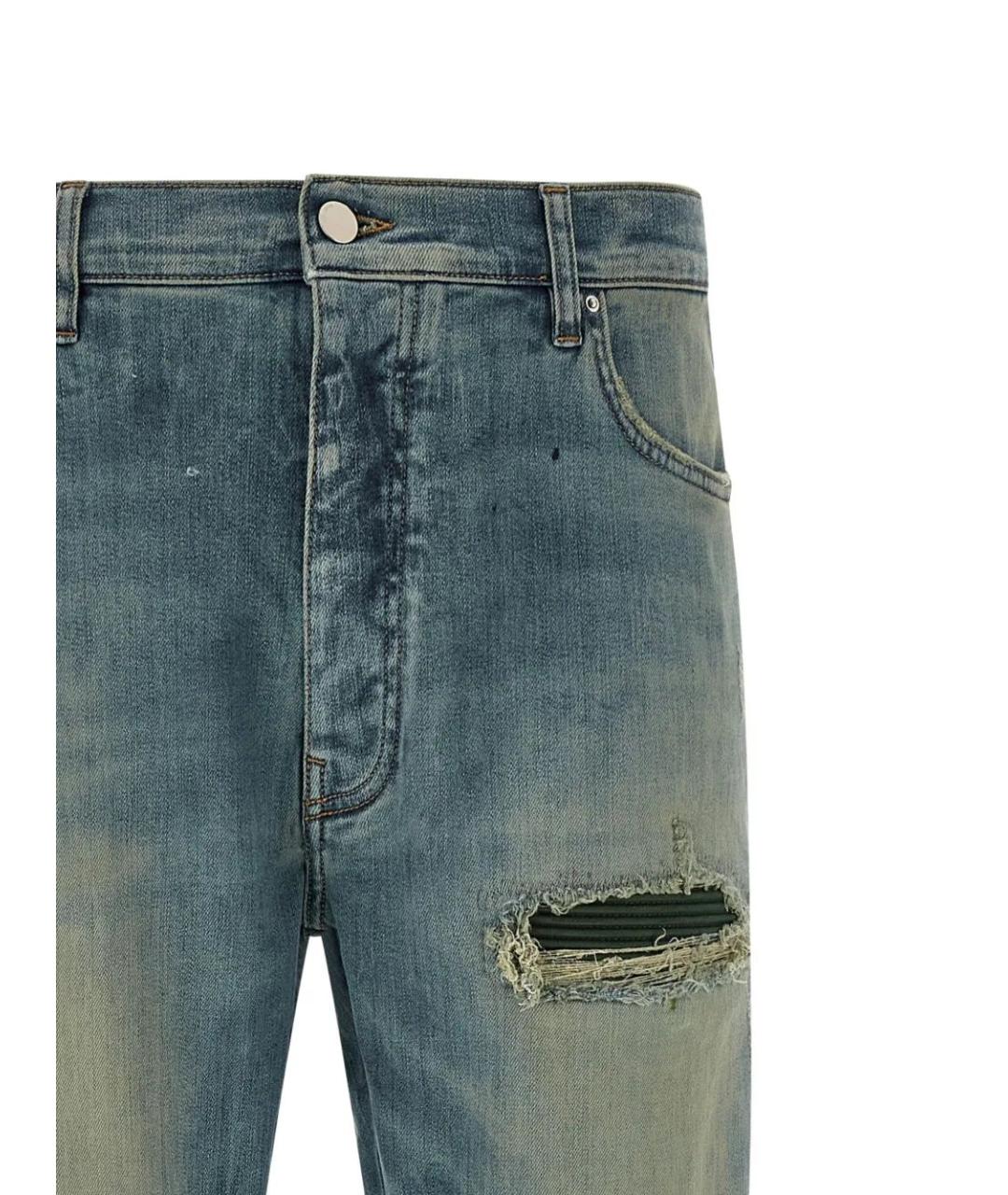 AMIRI Синие хлопковые джинсы скинни, фото 3