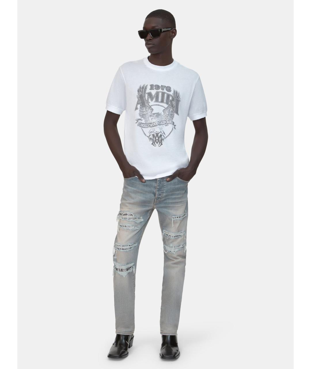 AMIRI Белая хлопковая футболка, фото 2