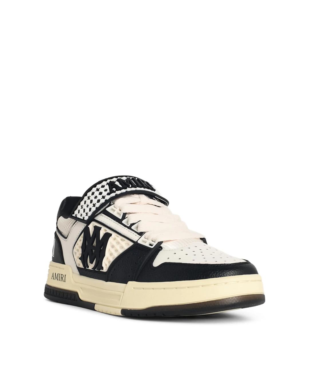 AMIRI Черные кожаные низкие кроссовки / кеды, фото 2