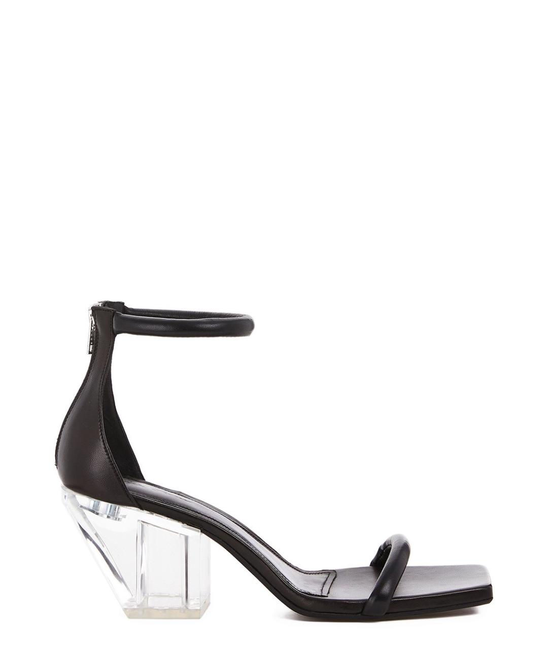 RICK OWENS Черные кожаные босоножки, фото 6