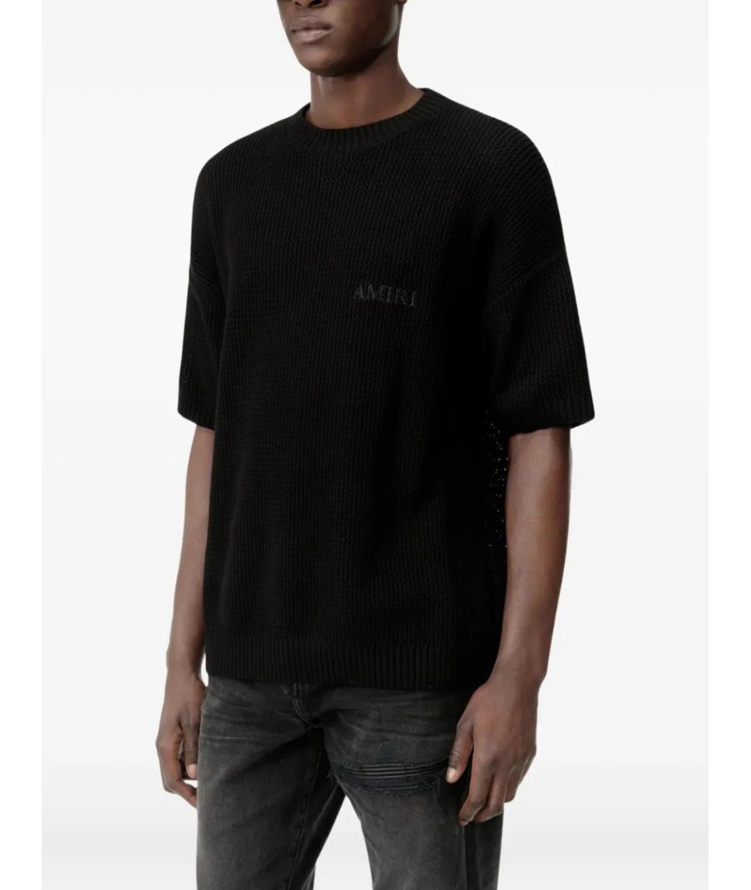 AMIRI Черная хлопковая футболка, фото 3
