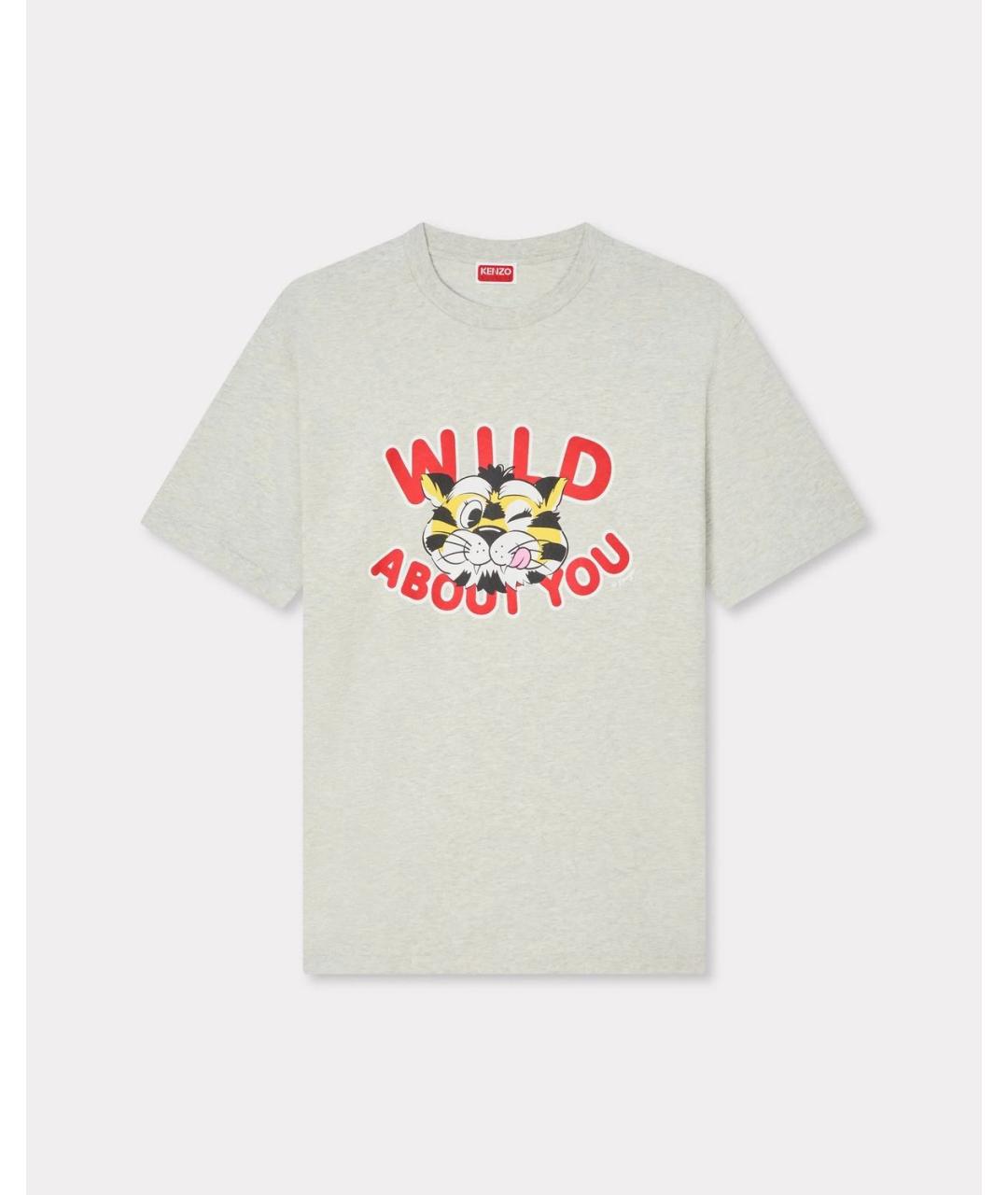 KENZO Серая хлопковая футболка, фото 2