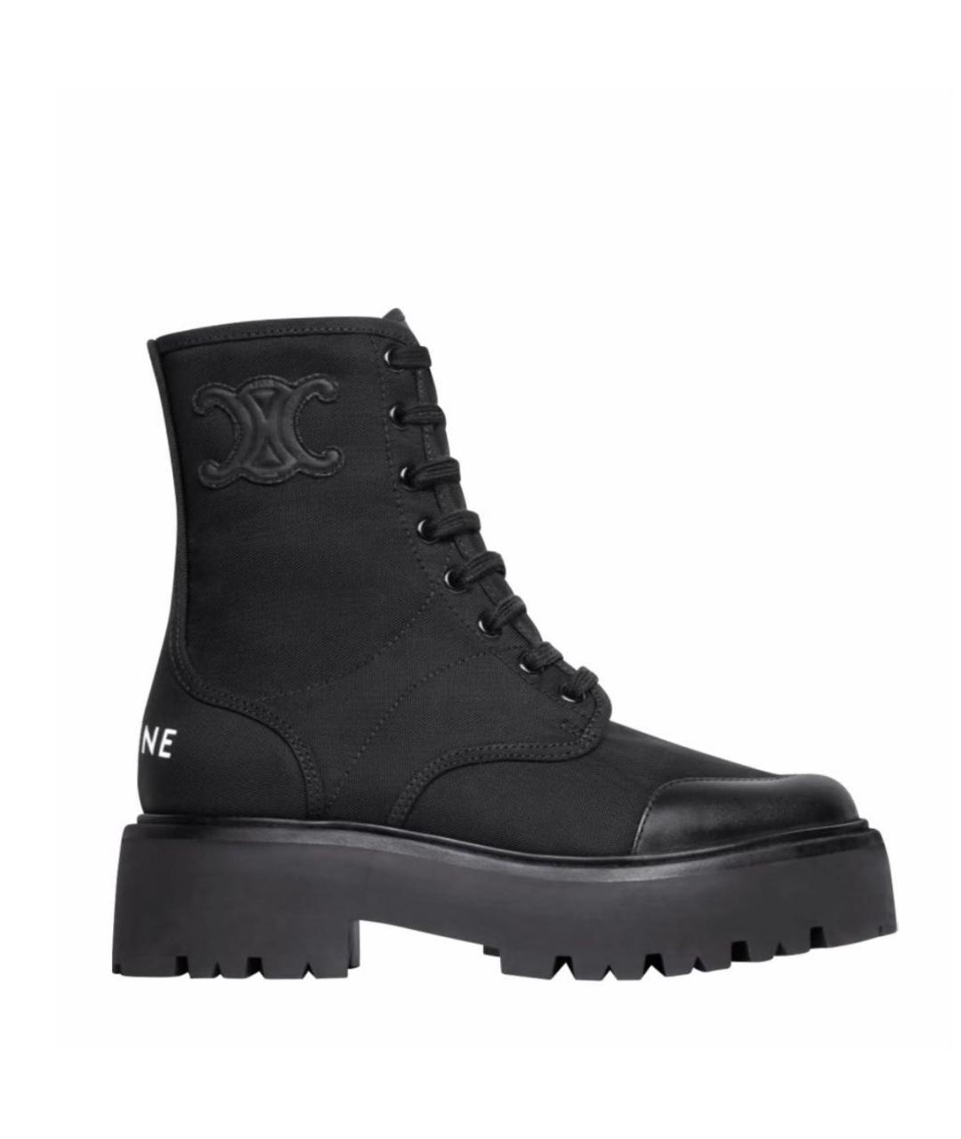 CELINE Черные текстильные ботинки, фото 4