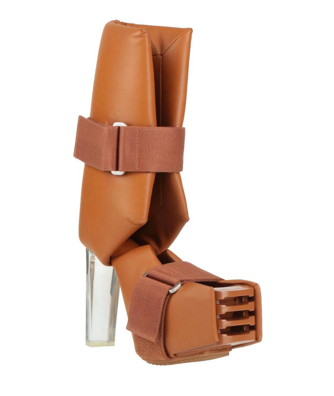 RICK OWENS Коричневые кожаные полусапоги, фото 2