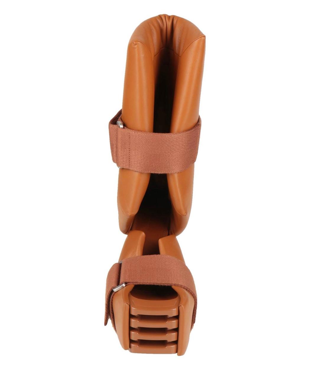 RICK OWENS Коричневые кожаные полусапоги, фото 3