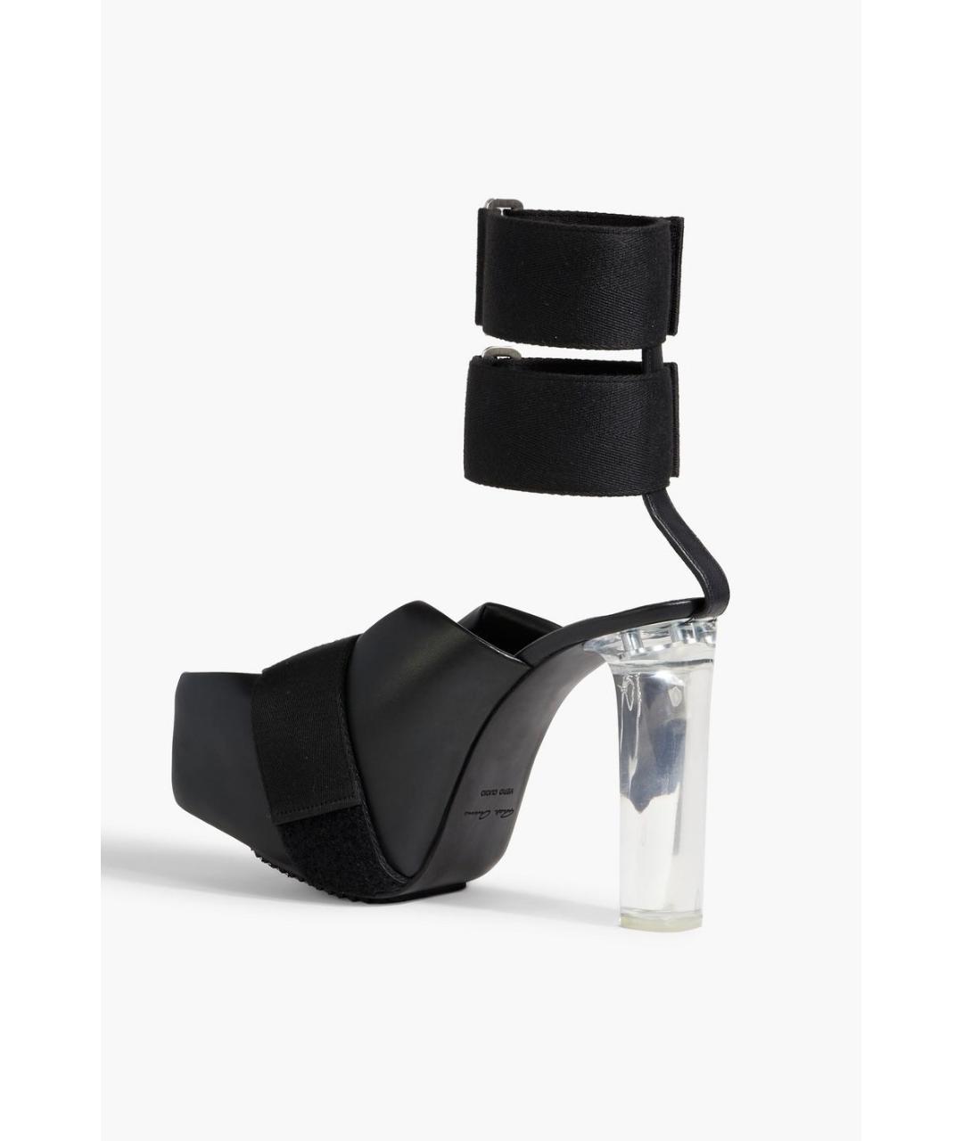 RICK OWENS Черные кожаные босоножки, фото 3