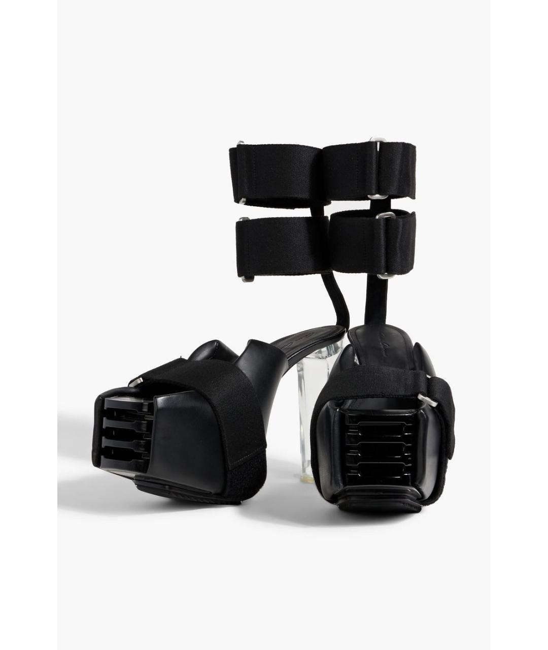 RICK OWENS Черные кожаные босоножки, фото 2