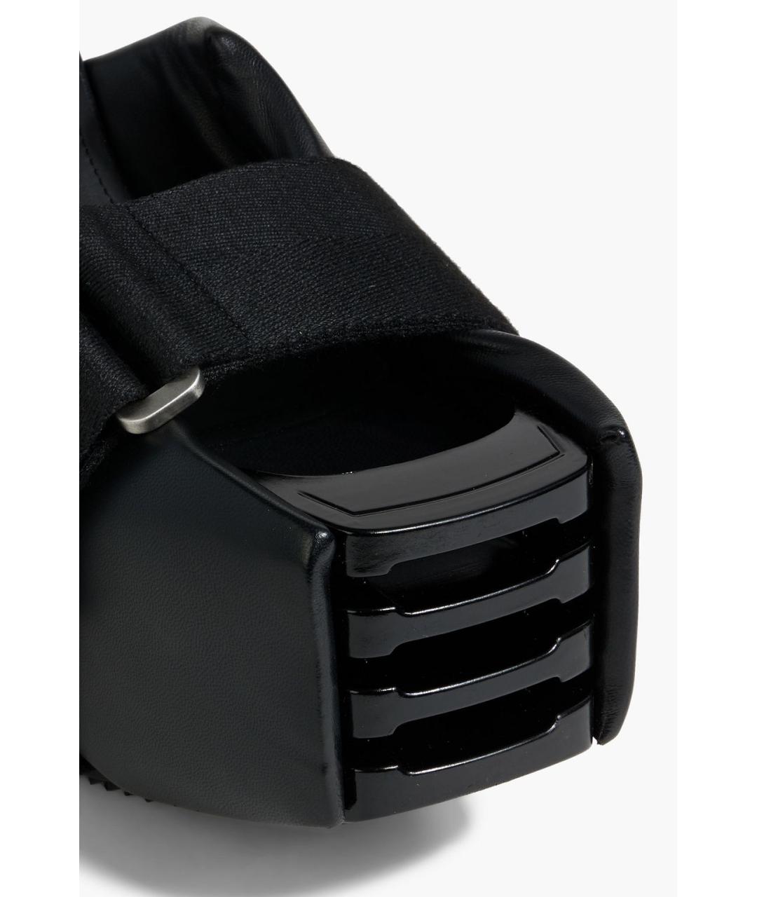 RICK OWENS Черные кожаные босоножки, фото 4