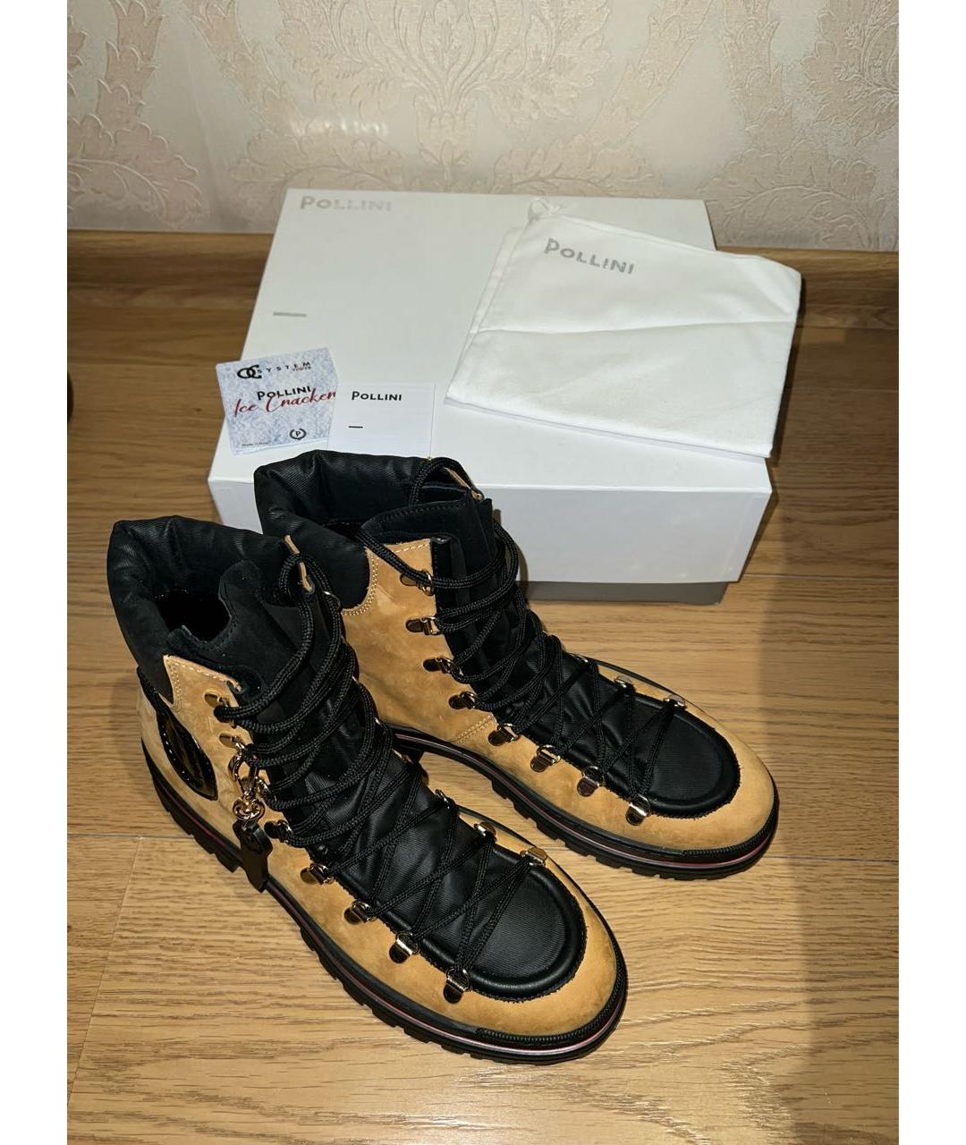 POLLINI Горчичные нубуковые ботинки, фото 7