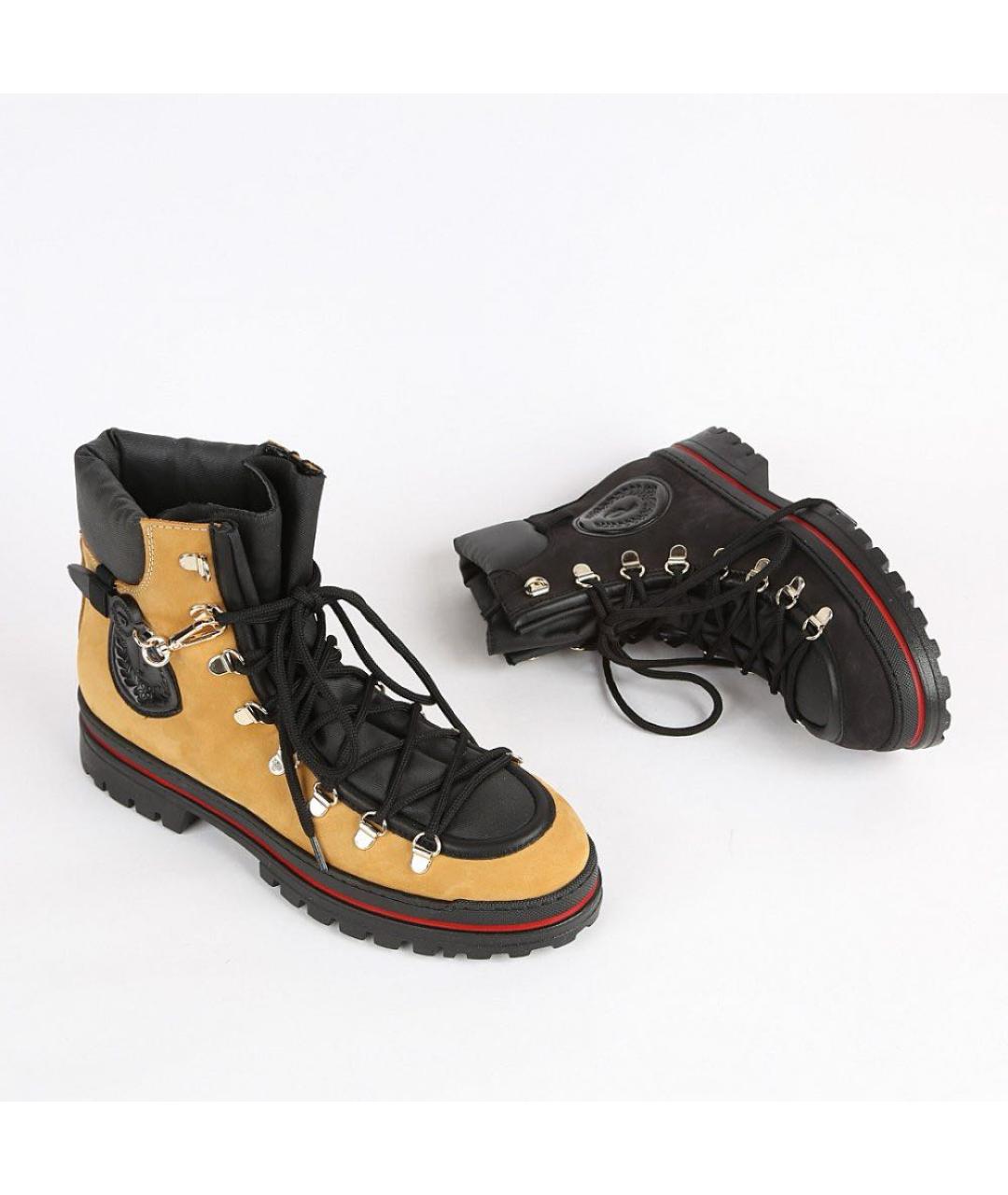 POLLINI Горчичные нубуковые ботинки, фото 5