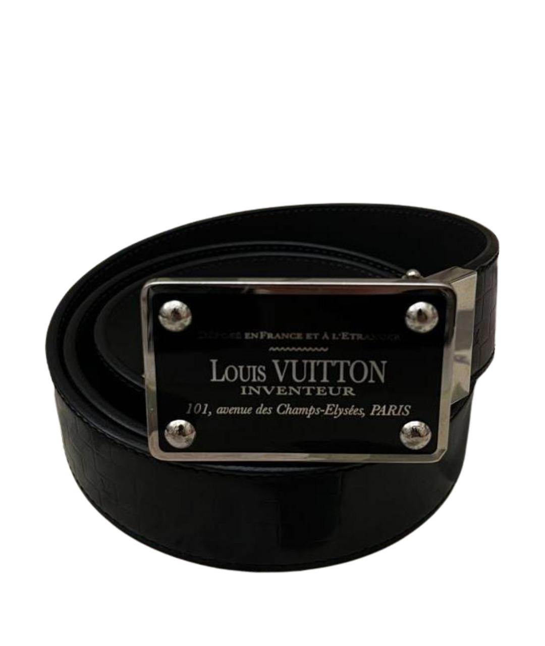 LOUIS VUITTON Черный кожаный ремень, фото 1