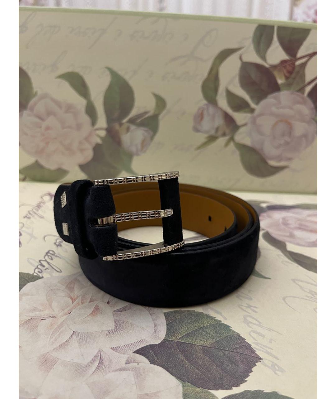 ZILLI Темно-синий замшевый ремень, фото 4